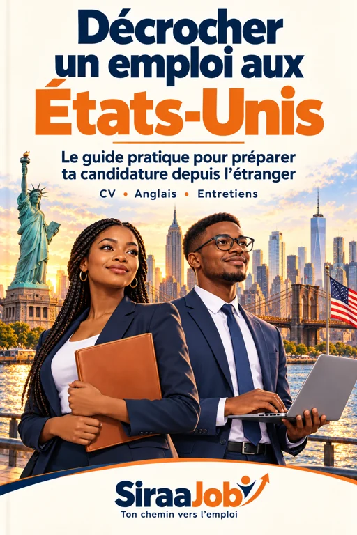 Couverture : Décrocher un emploi aux États-Unis, le guide pratique SiraaJob