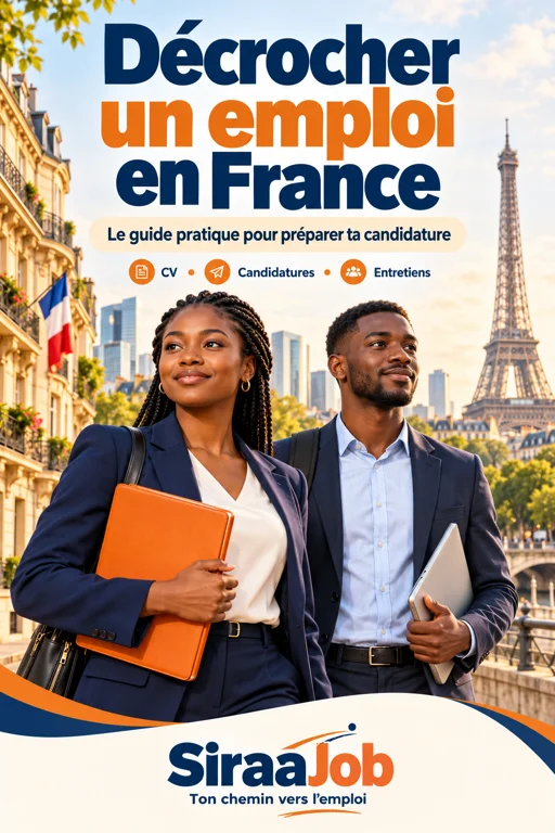 Couverture : Décrocher un emploi en France, le guide pratique SiraaJob